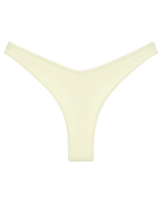 Montce Yellow Buttercream Rib Binded Thong Bikini Bottom
