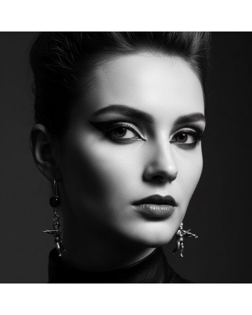 Tg-Jewellery by Tamara Gervasio Black Violin & Flute Cherub Earrings