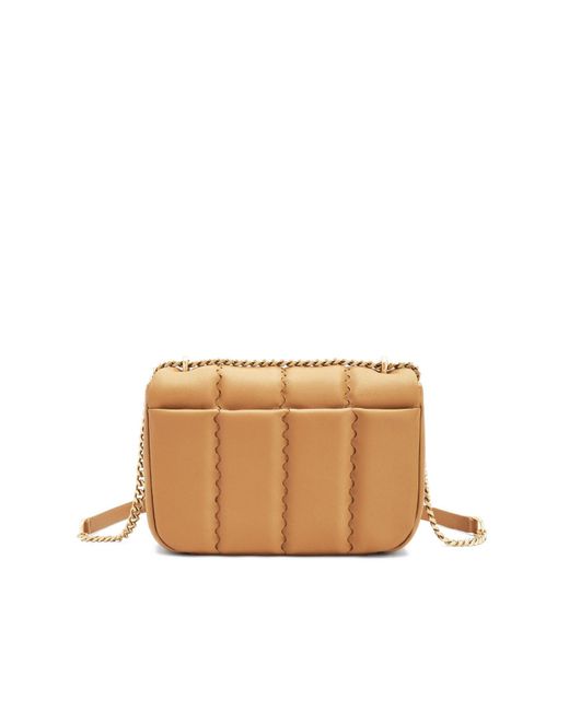 Orange Cube Natural Square Stitch Flap Bag