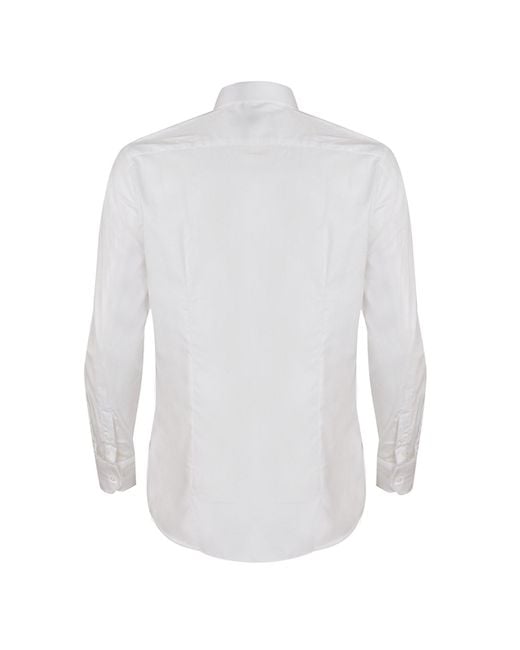 DAVID WEJ Blue Ashton Collar Double Cuff Dress Shirt – for men