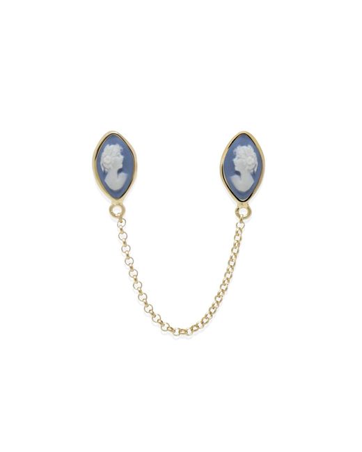 Vintouch Italy Blue Little Lovelies-Plated Sky Cameo Single Earring