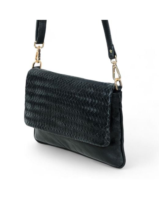 Hides Leather Co. Black Minimalist Leather Crossbody Travel Pouch