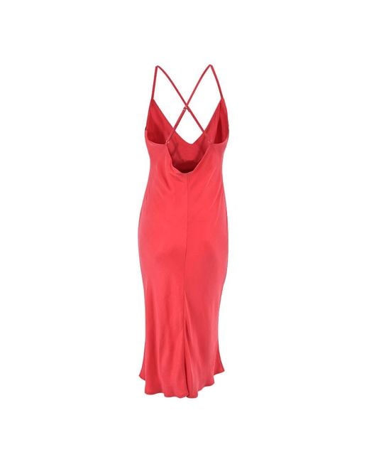 Bown of London Red Bushra Vegan Silk Ruby Cupro Midi Dress