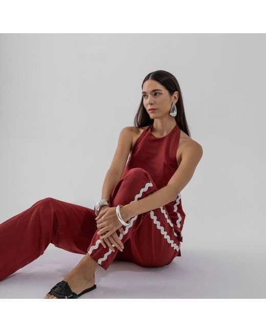 Thisisu Collection Red Wavy Pant