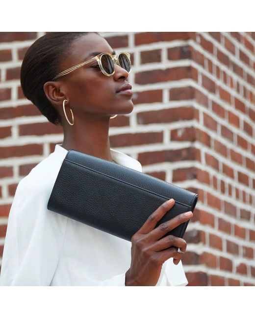 Lovard Black Leather Clutch With Hardware