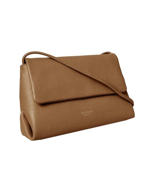 BELYSA Natural Neutrals Roberta Camel Leather Clutch