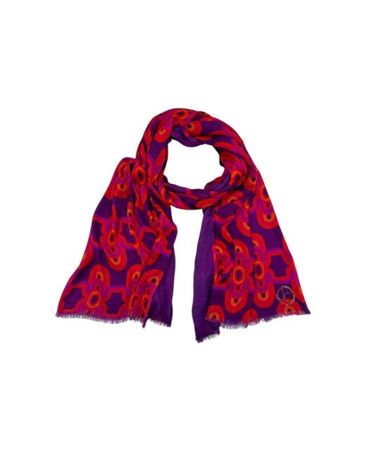 Julia Clancey Red Olympia Aubergine Modal Reversible Scarf