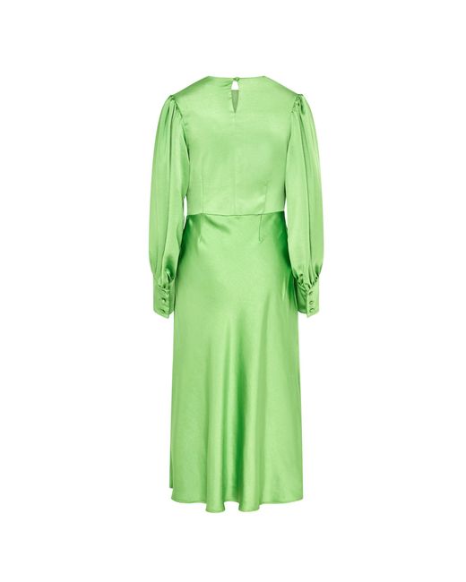 Loom London Green Sadie Satin Cowl Neck Midi Dress
