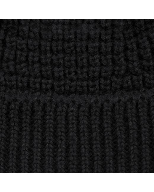 Paul James Knitwear Black Lightweight Cotton Whitby Docker Beanie for men