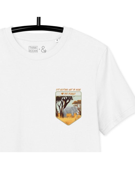 Anchor and Crew White Think Ocean Elephant Love The Planet Organic Cotton T-Shirt