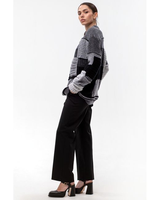 Maison Bogomil Black Chunky Patchwork Sweater