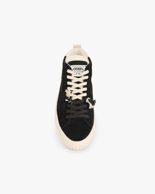 Springa | Unique Vulcanized Sneakers Italian Handmade Black Wavy Suede High Top for men