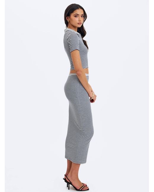 Miss Circle New York Blue Westley & Lyocell Jersey Striped Polo Top