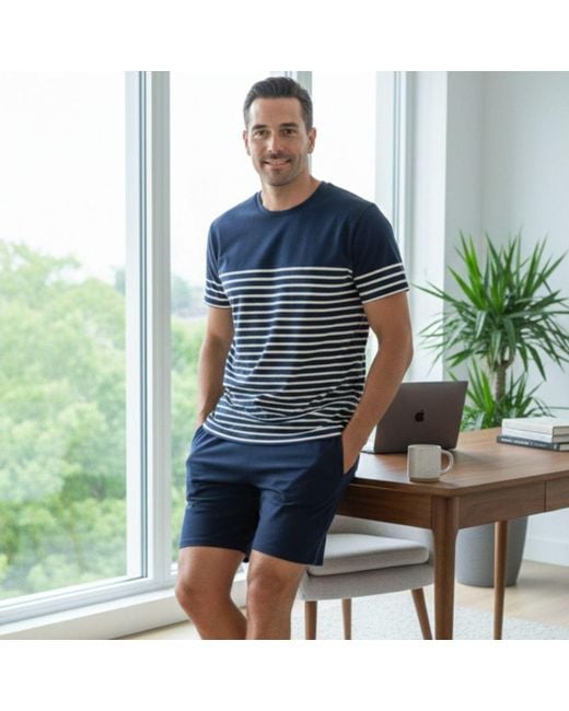 Zd - Zero Defects Blue Short Modal Pyjamas Bruma for men