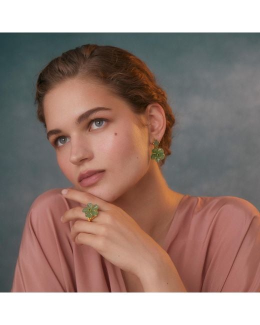 Emma Chapman Jewels Green The Rosa Onyx Flower Ring