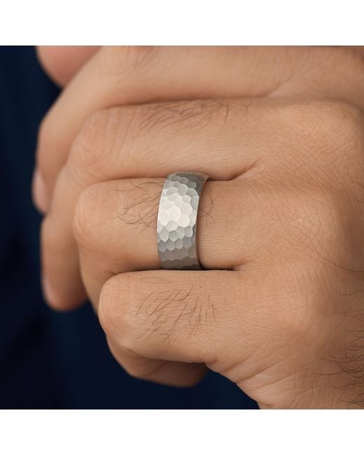 Unaloe White Ring Domed Wide Band for men