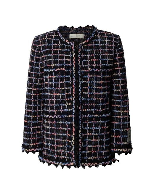 The Extreme Collection Black Multi-Tone Check-Knit Jacket