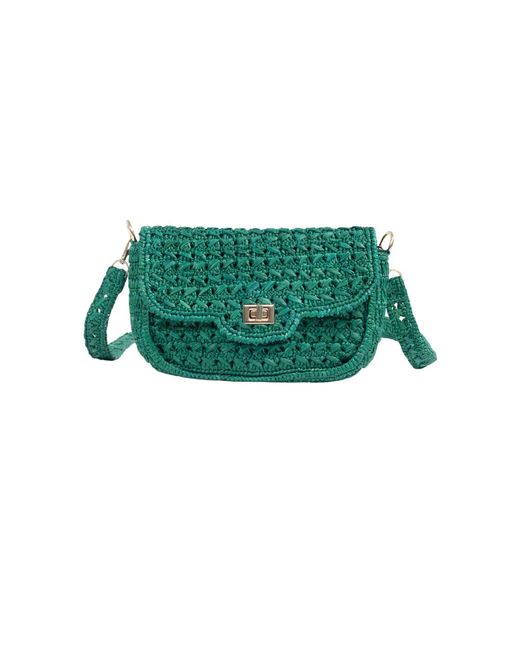 Zanatany Concepts Green Cassie Raffia Bag