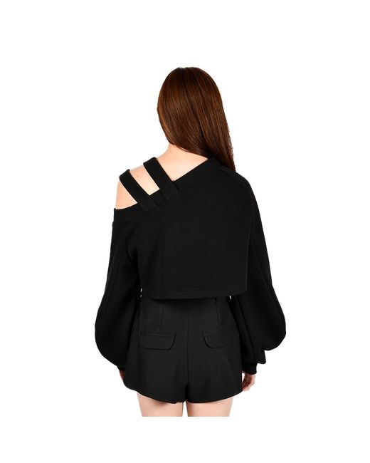 Ioana Ciolacu Black Cold Shoulder Top