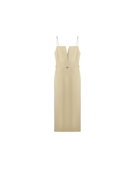 Nocturne White Strappy Belted Midi Dress
