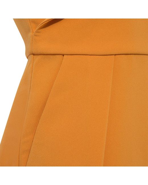 Femponiq Orange Peak Lapel Tailored Jumpsuit