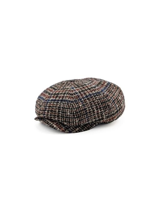 DORIA 1905 Multicolor Prince-Of-Wales Tweed Woven Cap for men