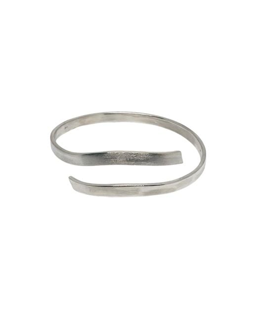 Tg-Jewellery by Tamara Gervasio Metallic Recycled Sterling Open Bangle – Polished & Matte Finish Cuff