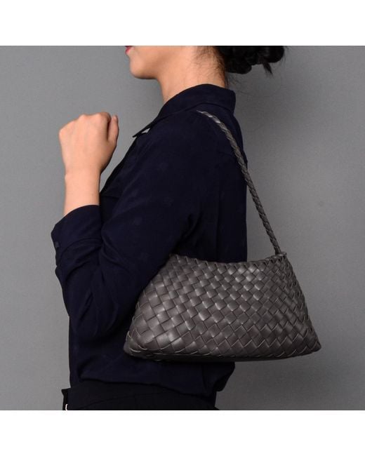 Rimini Black Weaving Eco Leather Bag 'Erica'