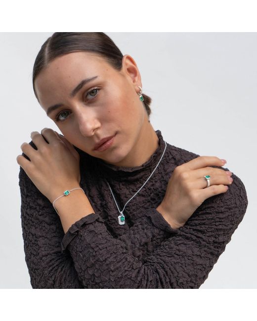 Dower & Hall Metallic Garnet Octagon Chain Bracelet