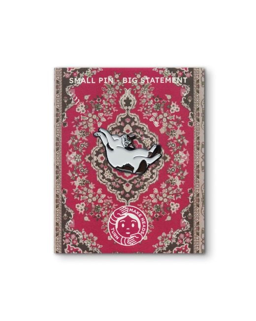 Make Heads Turn Black Enamel Pin Look