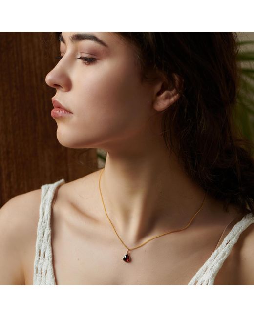 Janus Edinburgh Metallic Scarab Vermeil Garnet Necklace