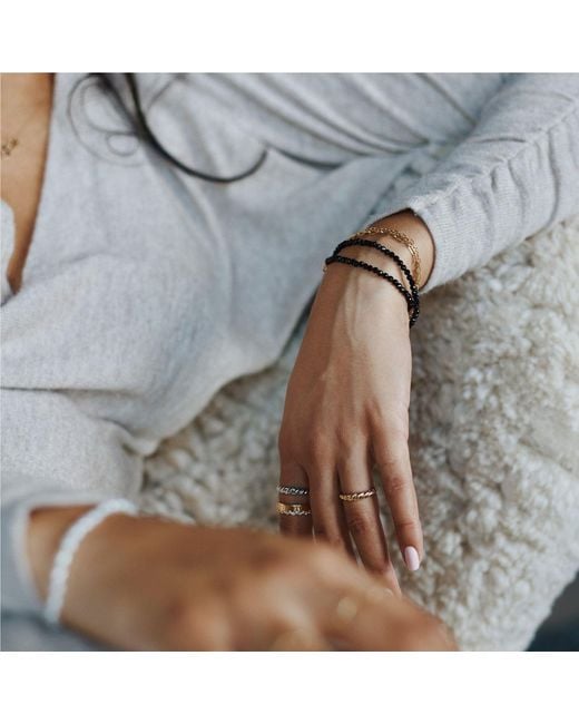 Herself Collections Black 14K Solid Spinel Bracelet