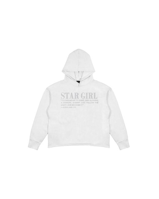 Aura & Co White Stargirl Rhinestone Hoodie