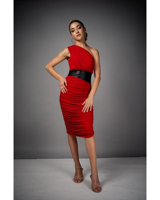 Monice London Red Riri Midi Dress