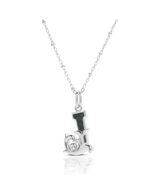 Kasun Metallic Solid J Initial Necklace With Marble