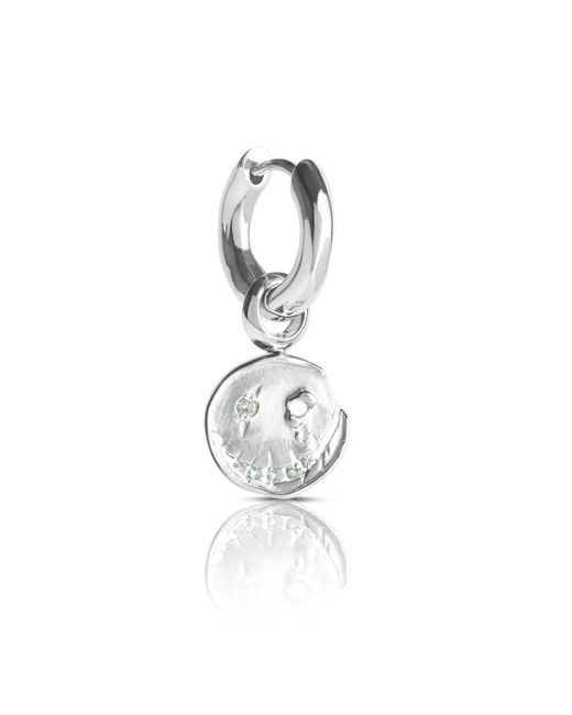 Kasun Metallic Smile Hoop Earrings – March – Aquamarine –