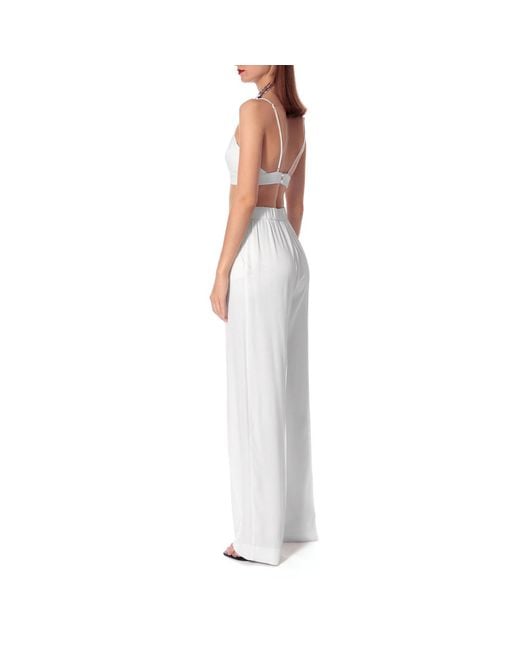 AGGI by HALEWSKI White Asha Bright Satin Bralette Top