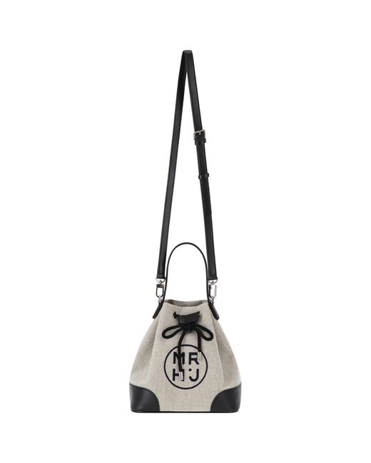 MARHEN.J Black Two-Tone Canvas & Apple Leather Bag