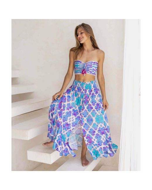 Sophia Alexia Blue Orchid Paradise Fiji Skirt