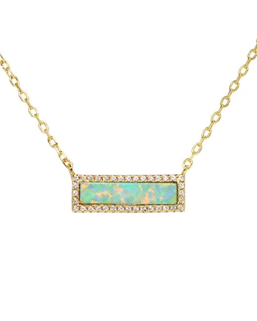 KAMARIA Blue Reflection Opal Bar Necklace