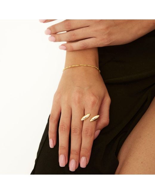 Spero London Metallic Double Marquise Sterling Adjustable Ring