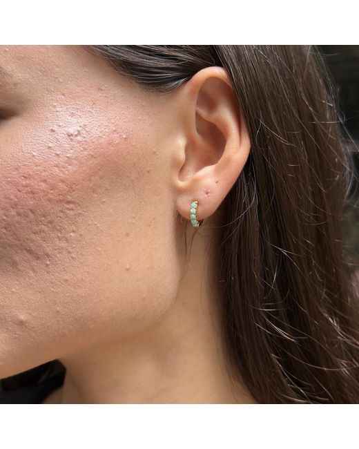 Claire Hill Designs Metallic Moon Opal Huggie Earrings