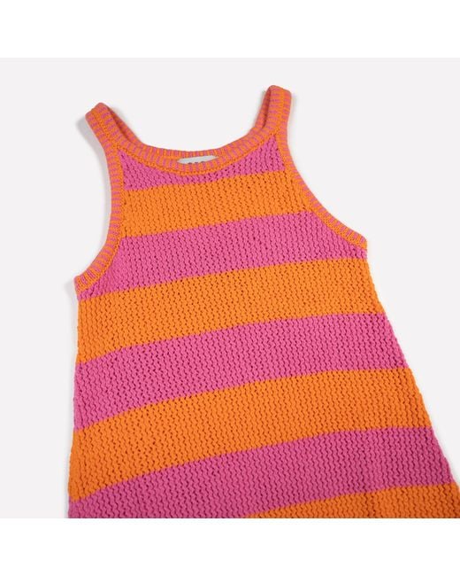 Gigi Knitwear Red Mesh Cotton Tank Dress