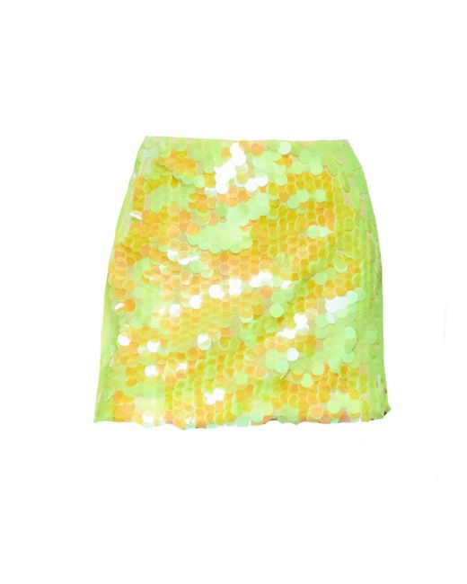 Mirimalist Yellow Mermaid Lime Mini Skirt