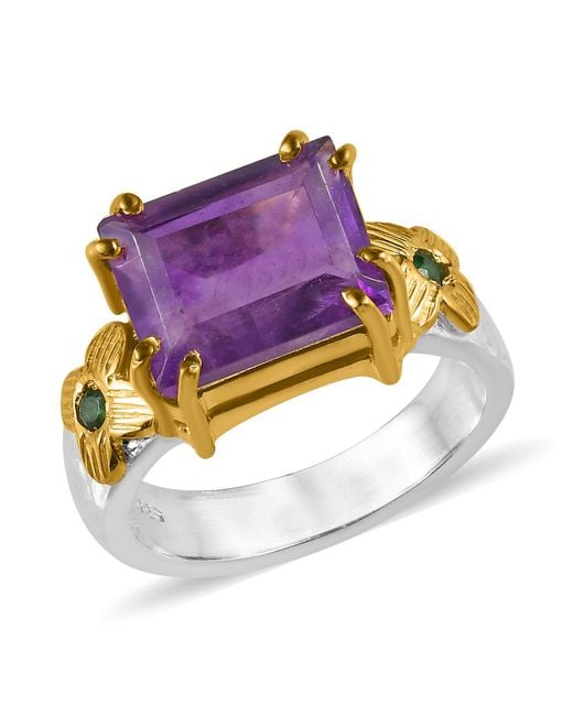 Emma Chapman Jewels Purple Floral Amethyst Sterling Silver Ring