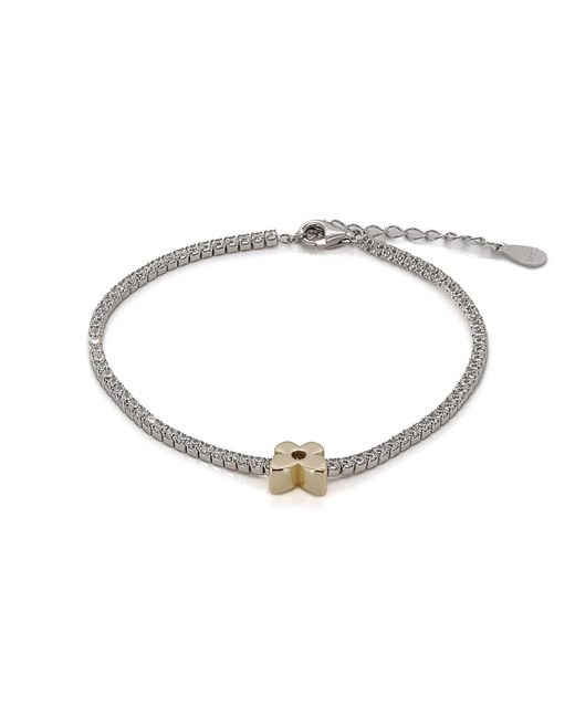 Ebru Jewelry Metallic Butterfly Diamond Tennis Bracelet