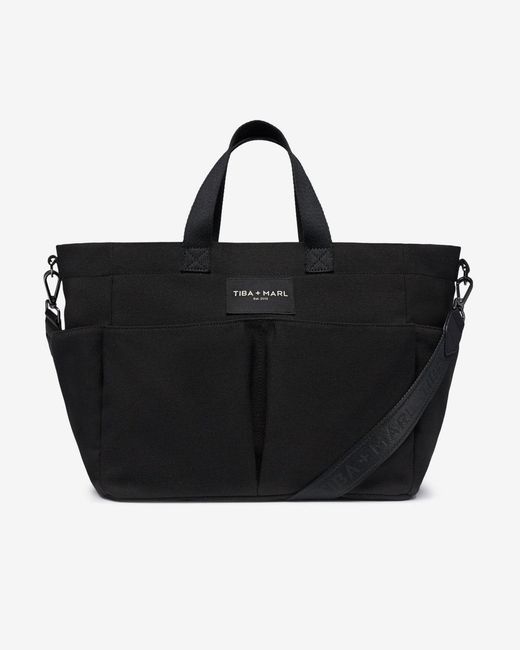 Tiba + Marl Black Canvas Pocket Tote