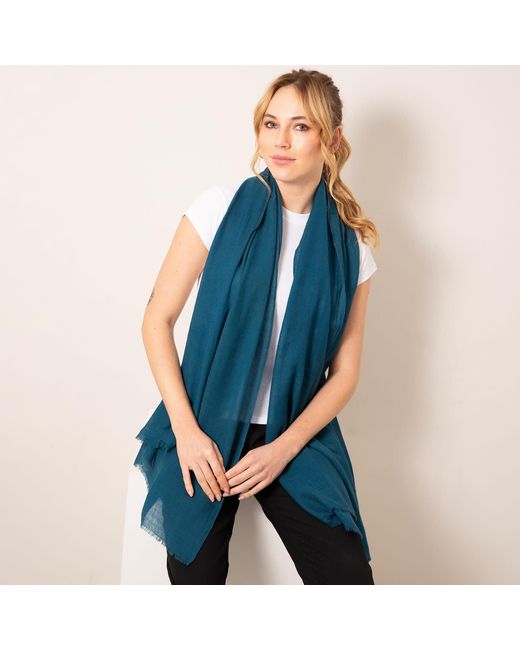 Alie Street London Blue Aurielle Silk Wool Scarf Tapestry