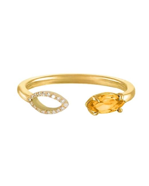 Augustine Jewels Multicolor Citrine & Diamond Ring