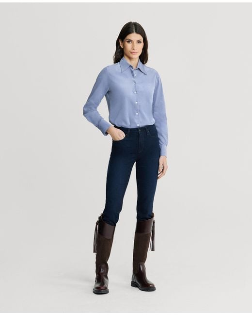 Really Wild Clothing Blue Spencer Stretch Corduroy Shirt